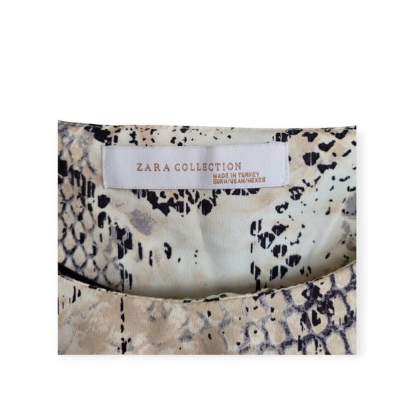 Zara Snakeskin Patterned Blouse Size M - Picture 3 of 6